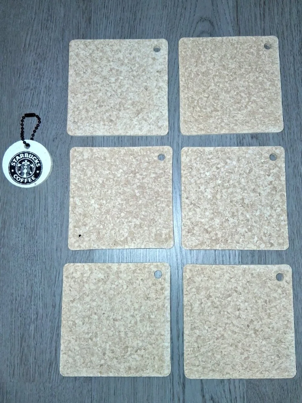 Vintage 1999 Starbucks USA Cork Coasters Set of 6 Tropical Beach Summer Coastal
